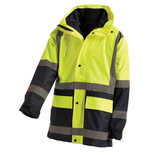 Picture of WORKIT - HI-VIS 2 TONE 5 IN 1 WATERPROOF BIOMOTION TAPED JACKET
